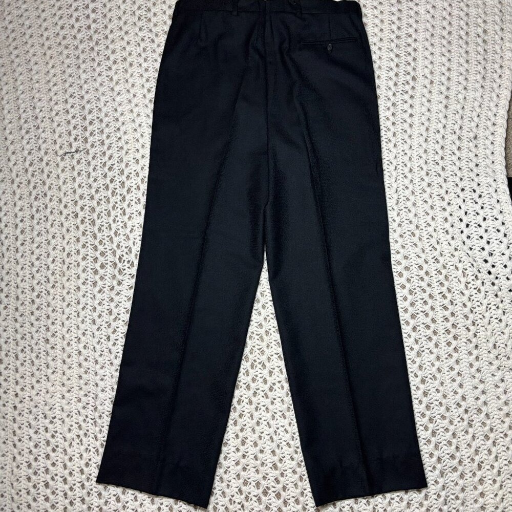 Valentino‎ Garavani VTG Dress Pants Black Straight Leg Flat Front Mens W34x31